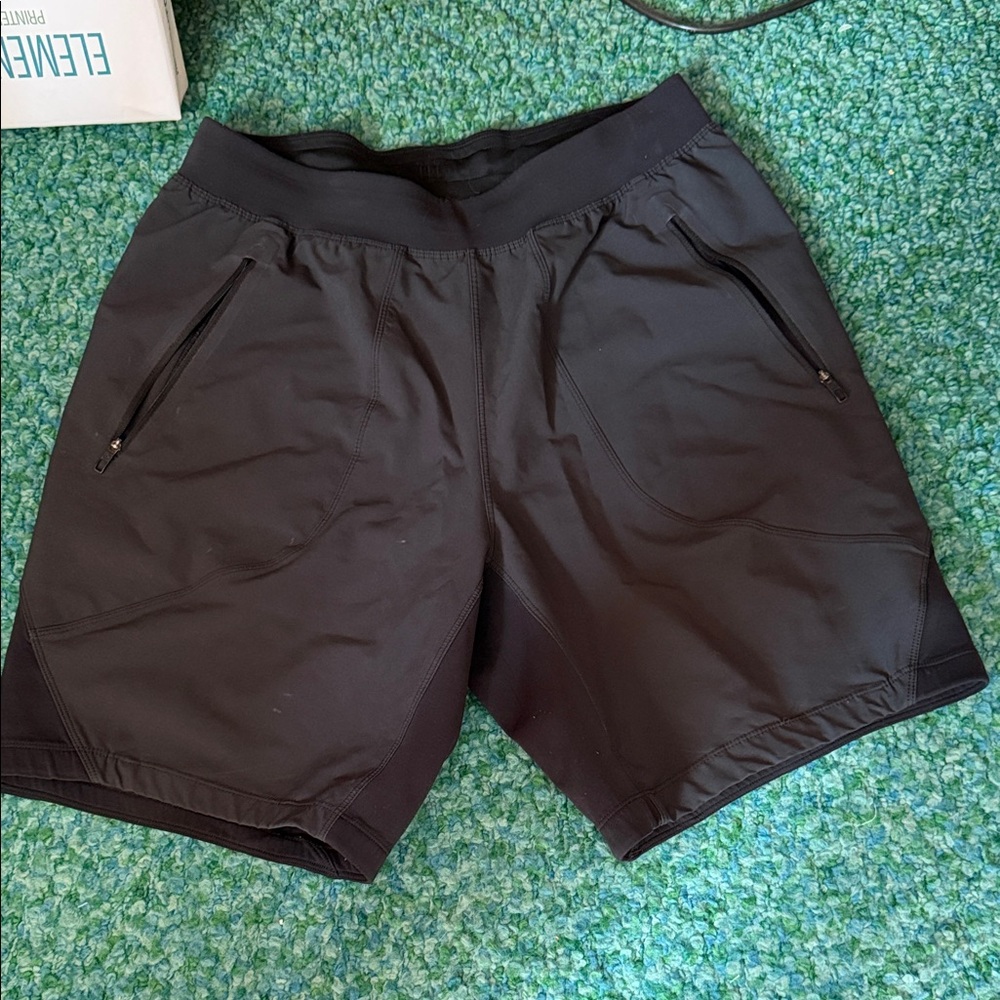 lululemon athletica Black Men's Athletic Zip-Pocket Shorts